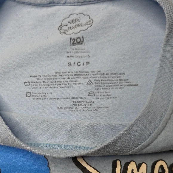 Men's Small Blue Simpsons T-Shirt - Picture 2 of 3